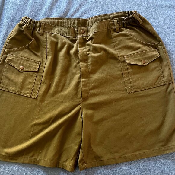 Vintage Boy Scouts Of America Shorts Men's 46 Green Official Uniform Pockets 80s - Picture 1 of 4